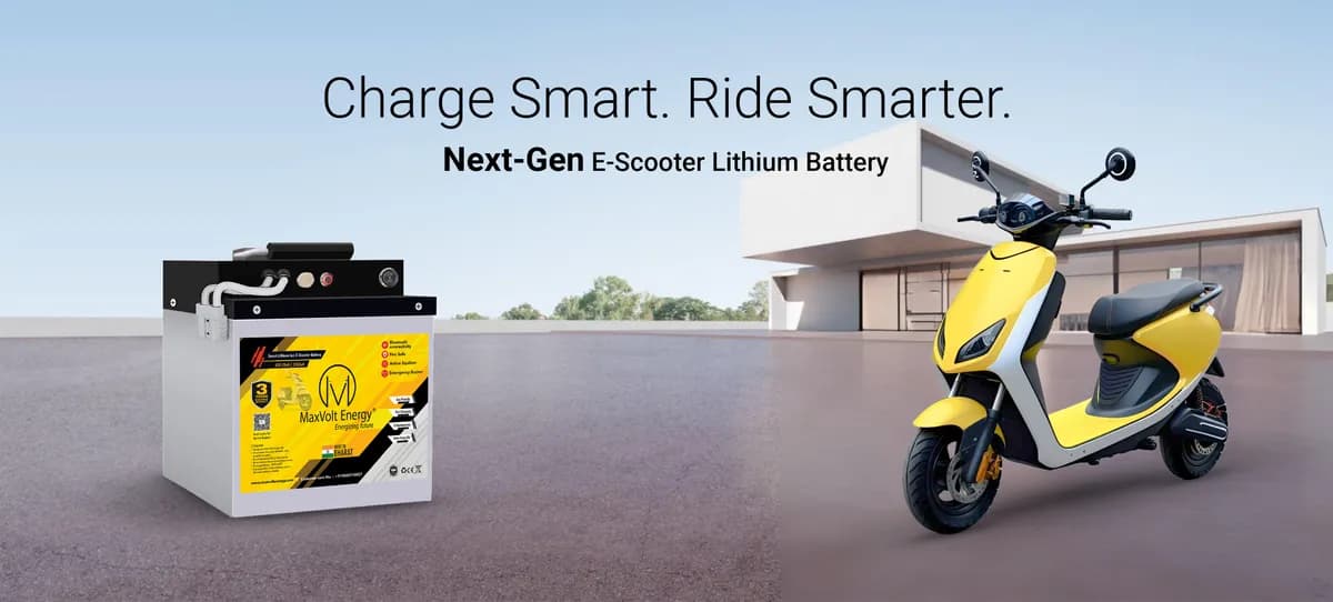 Maxvolt electric scooter battery in use