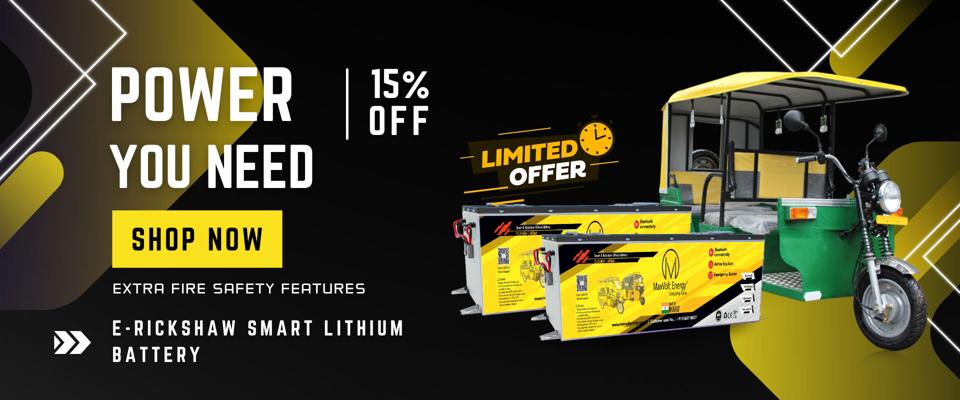 E-Rickshaw Lithium Battery