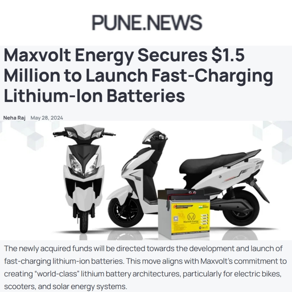 Maxvolt Energy Secures $1.5 Million in Funding to Accelerate EV Battery Innovation