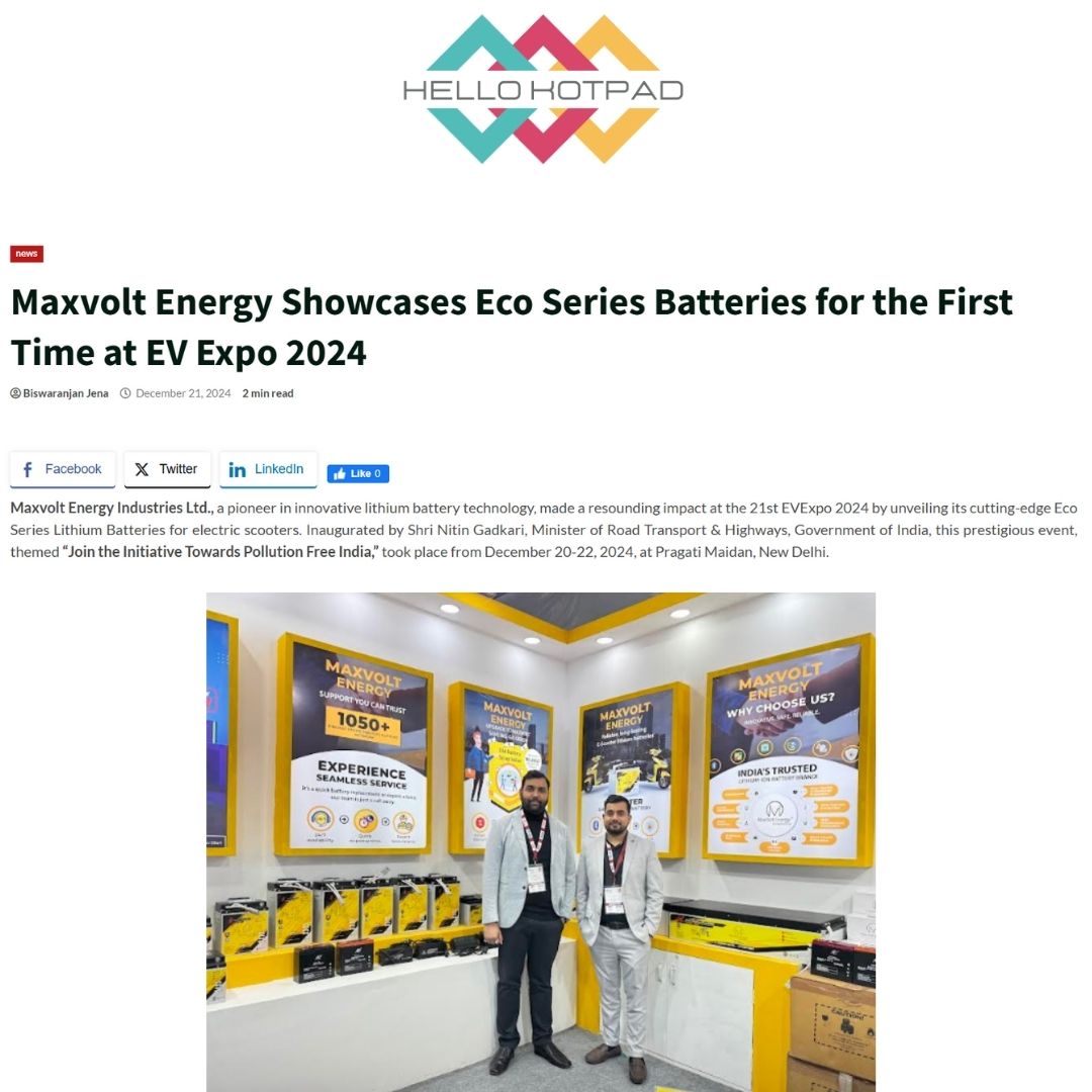 Maxvolt Energy Unveils Eco Series Lithium Batteries at EV Expo 2024 for a Greener Future