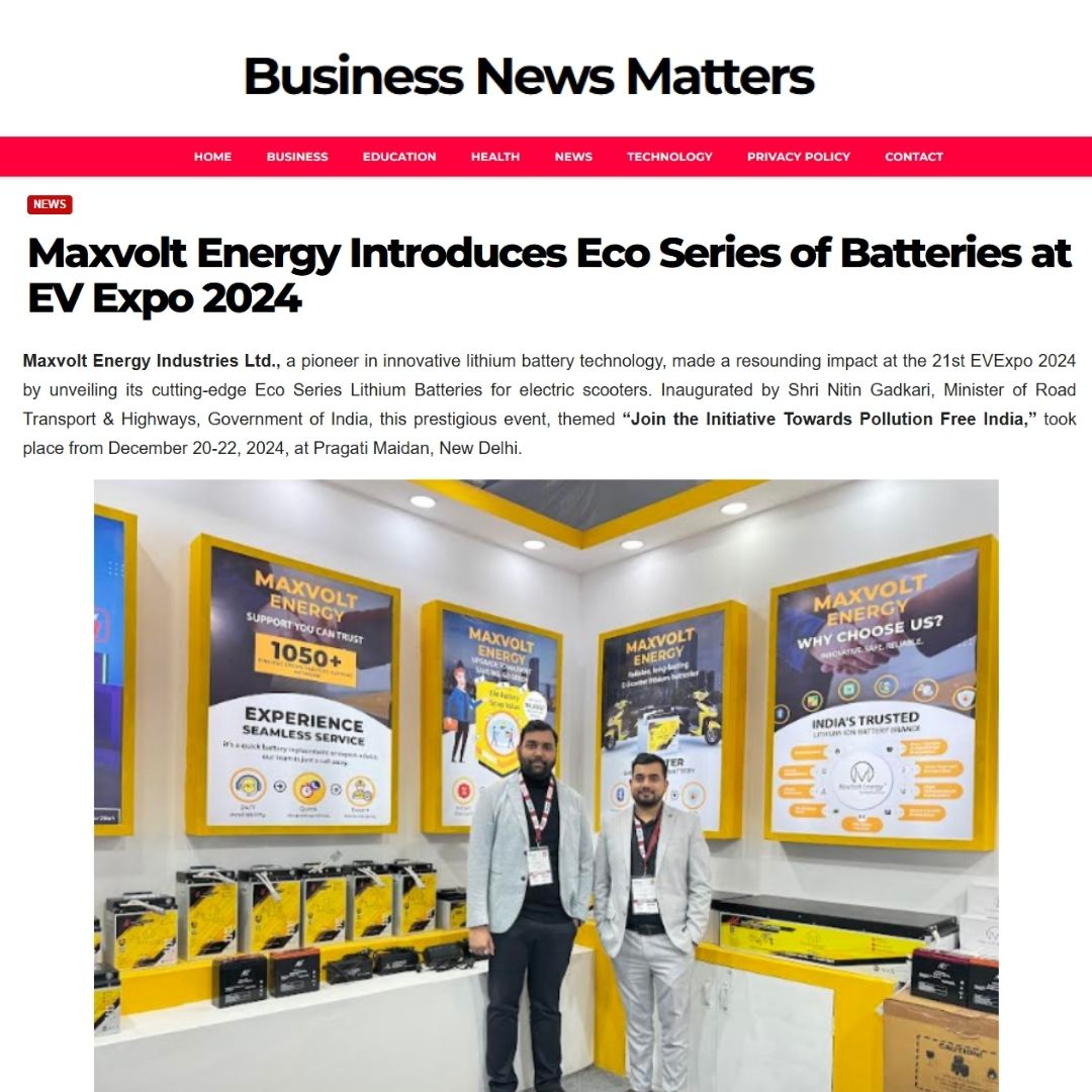 Maxvolt Revolutionizes E-Scooter Batteries with Eco Series at EV Expo 2024